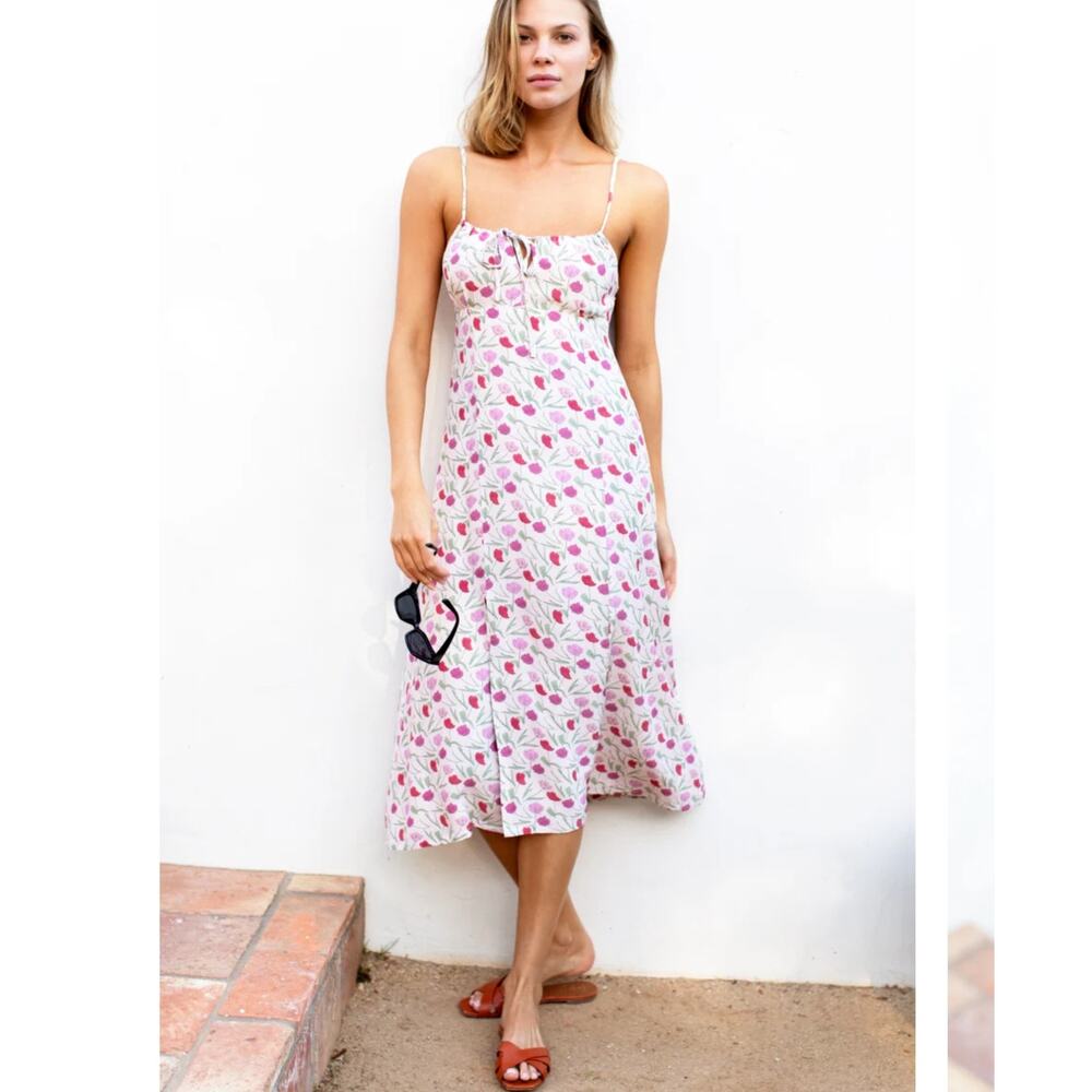 Emerson Fry Amy Sundress Viscose Floral Tulip Print Midi Small‎